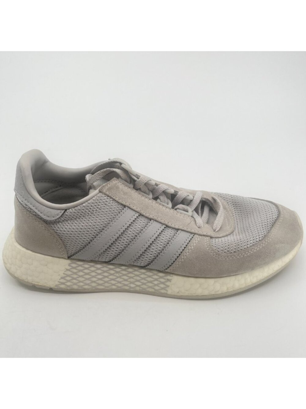 Adidas Marathon Tech Mens Size 8.5 Gray Silver Athletic Running Shoes Sneakers